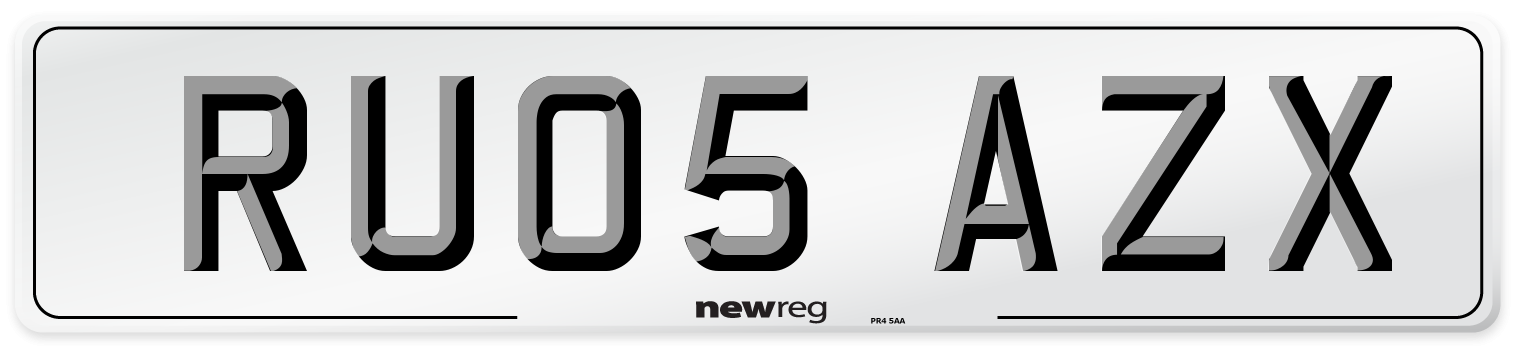 RU05 AZX Number Plate from New Reg